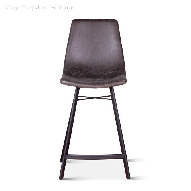 Stool - Sam Counter Stool - Charcoal Coated Fabric