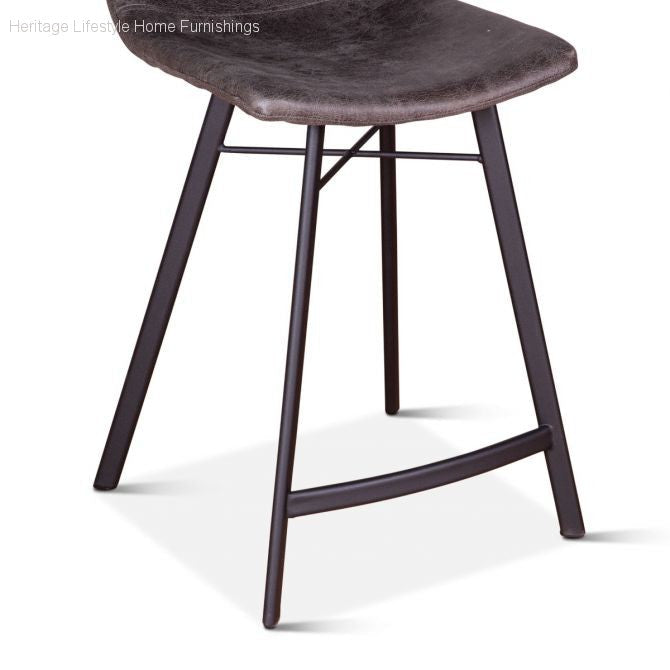 Stool - Sam Counter Stool - Charcoal Coated Fabric