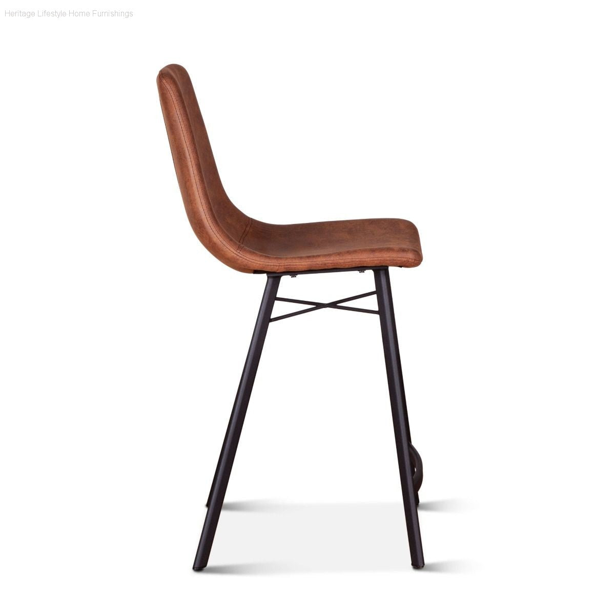 Stool - Sam Counter Stool - Trapper Brown Coated Fabric