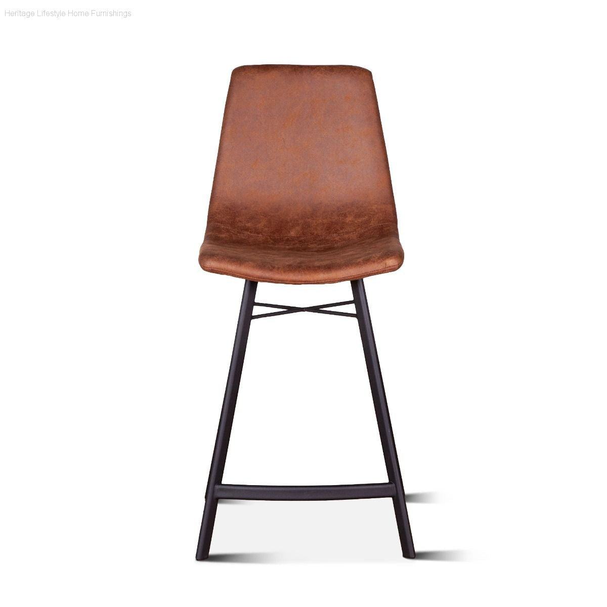 Stool - Sam Counter Stool - Trapper Brown Coated Fabric