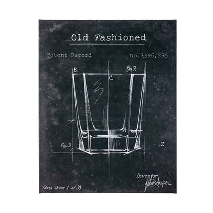 HLHF Barware Blueprint Wall Art - Old Fashioned Wall Art Furniture Store Burlington Ontario Near Me 