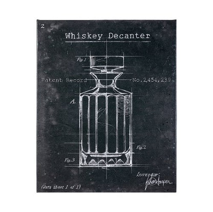 HLHF Barware Blueprint Wall Art - Whiskey Decanter Wall Art Furniture Store Burlington Ontario Near Me 