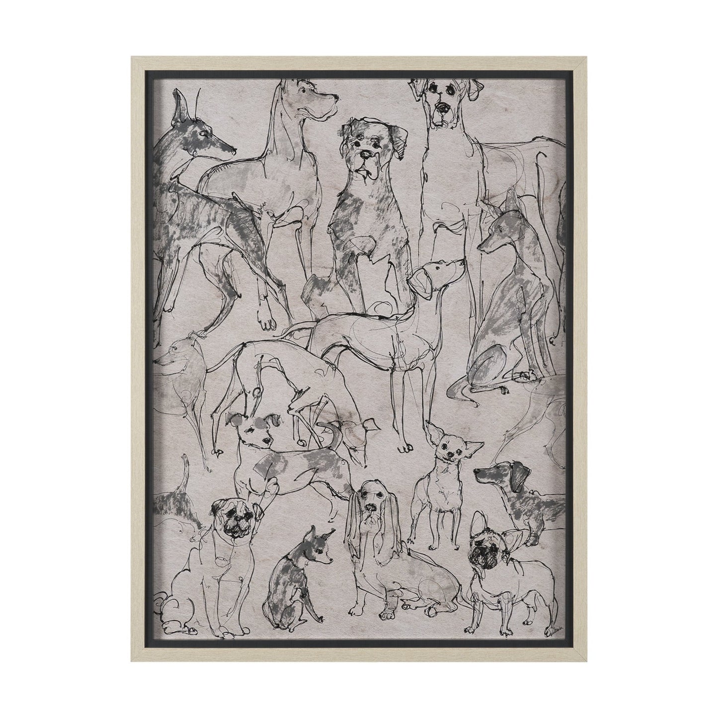 HLHF Dog Sketches II Wall Art New Arrivals, Wall Art Furniture Store Burlington Ontario Near Me 