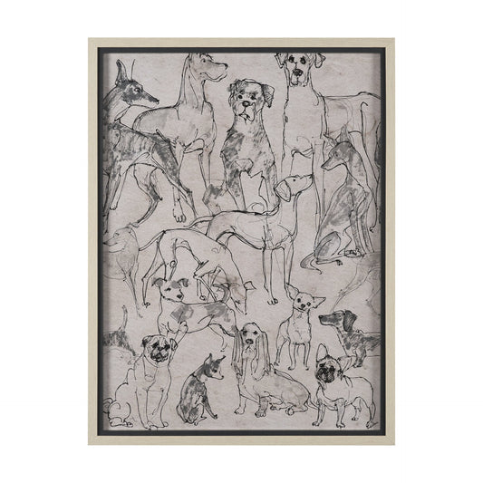 HLHF Dog Sketches II Wall Art New Arrivals, Wall Art Furniture Store Burlington Ontario Near Me 