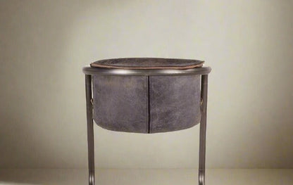 HLHF Normandy Leather Dining Chair - Ebony & Whiskey Dining Furniture Store Burlington Ontario Near Me 