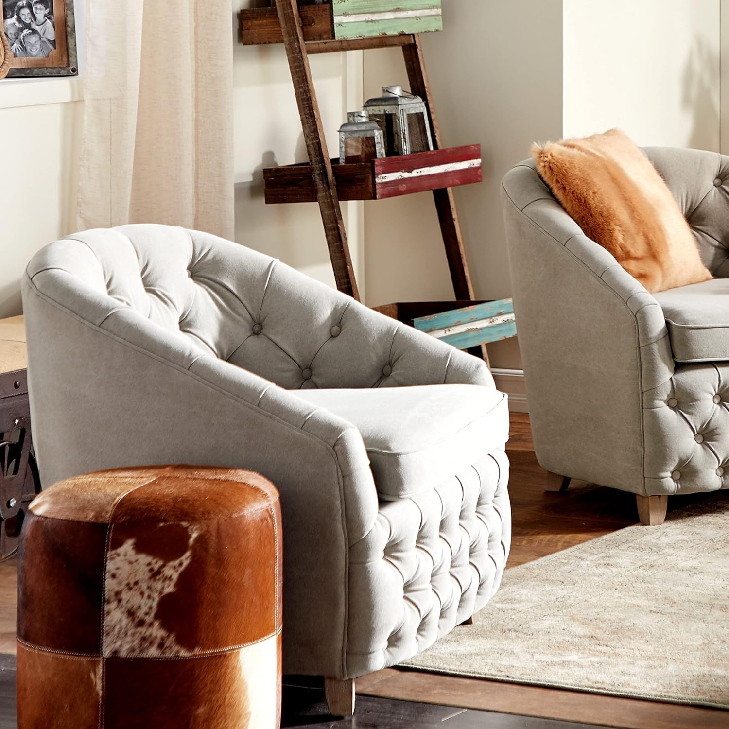 HLHF Natural Cowhide Ottoman Accessories, Living Furniture Store Burlington Ontario Near Me 