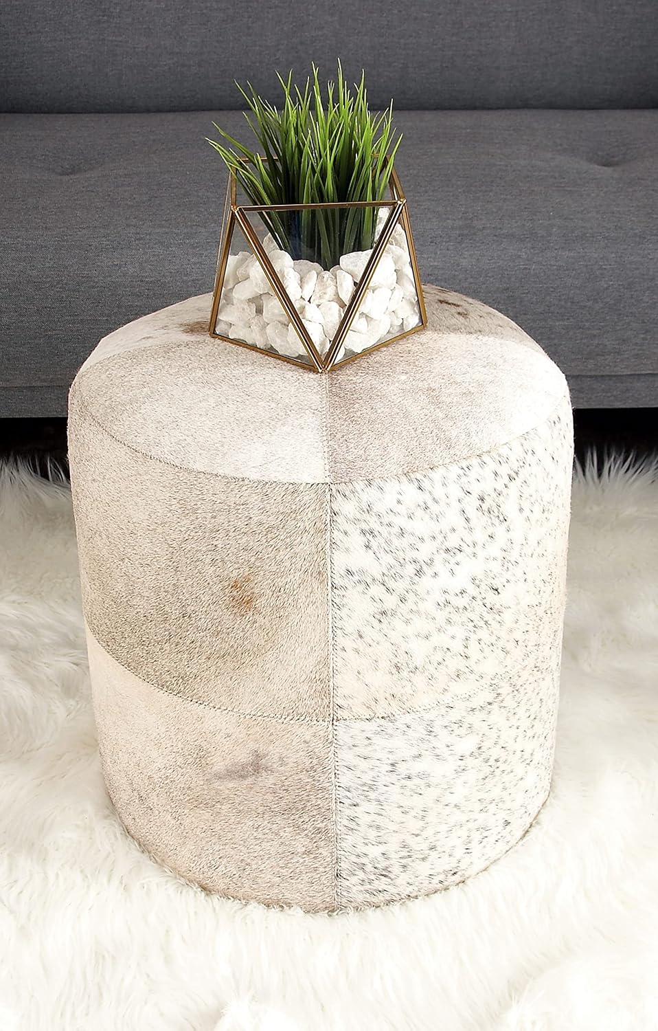 HLHF Natural Cowhide Ottoman Accessories, Living Furniture Store Burlington Ontario Near Me 