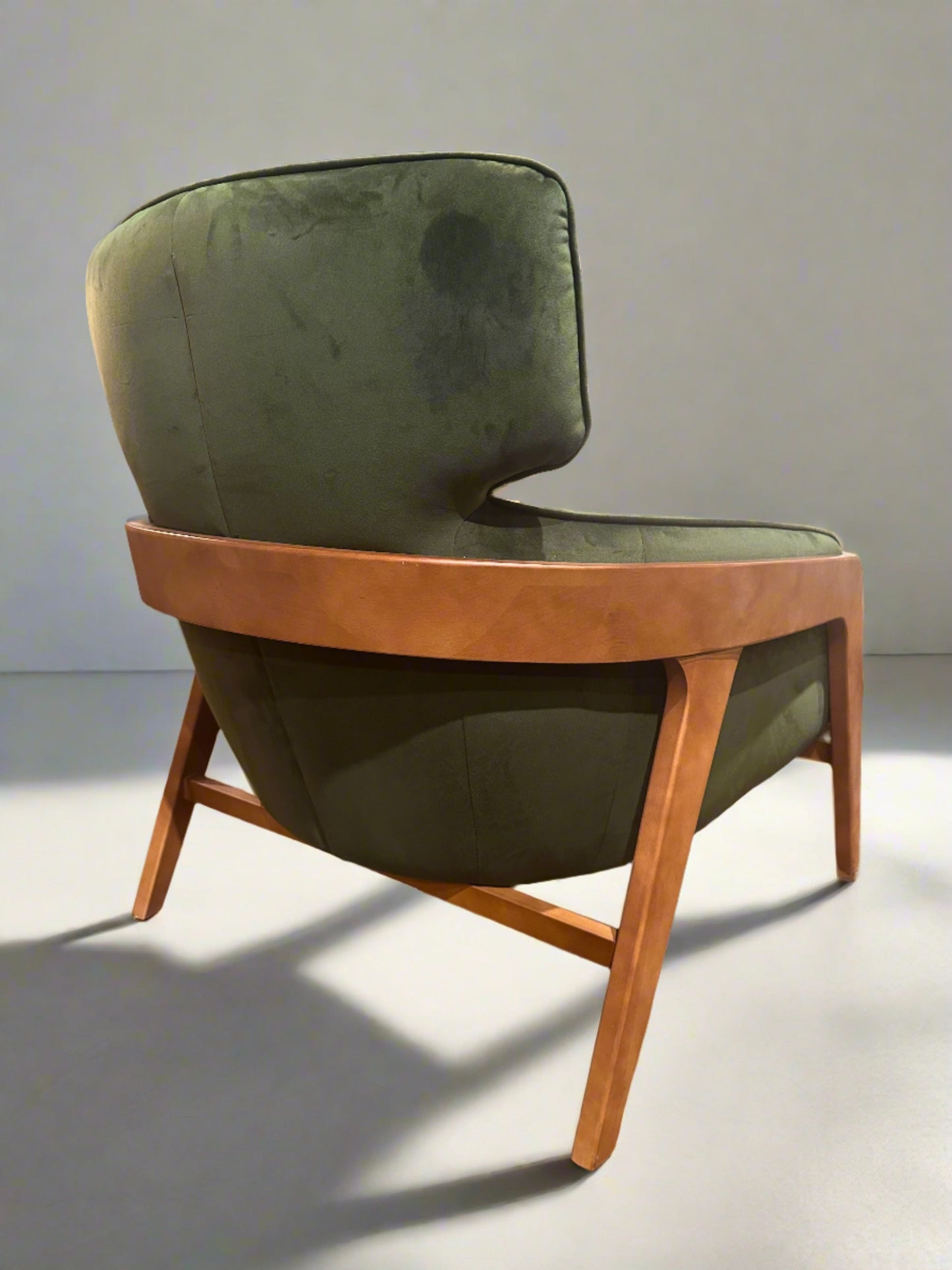 HLHF Bend Fabric Accent Chair - Green Velvet Accent Chairs, Living Furniture Store Burlington Ontario Near Me 