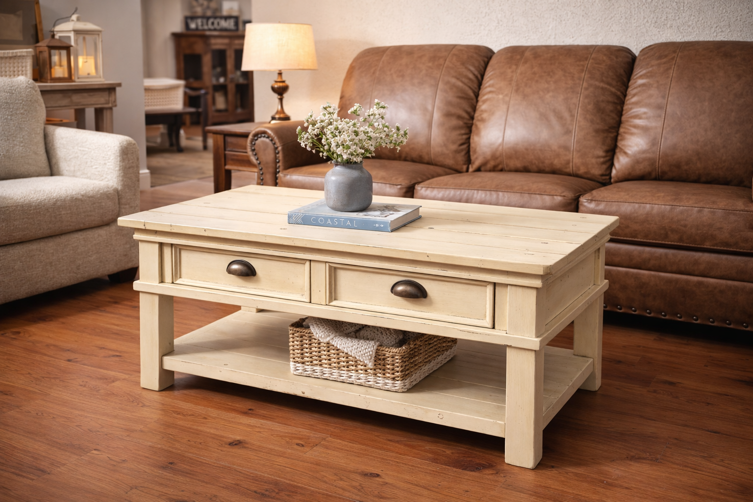HLHF Ivory Pine Coffee Table - Floor Model Coffee Table, Occasional, Sale Furniture Store Burlington Ontario Near Me 