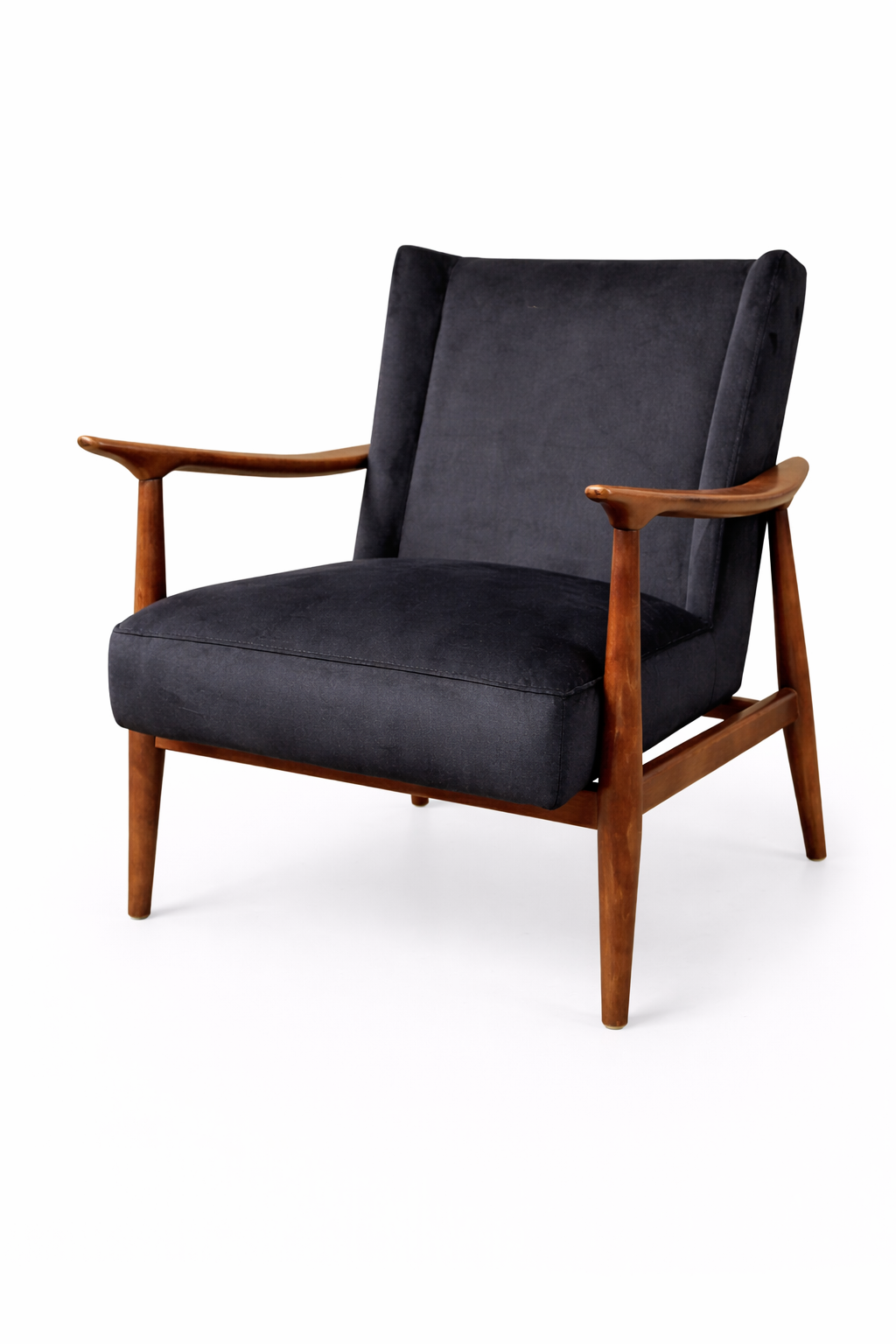 HLHF Curve Blue Velvet Accent Chair Accent Chairs Furniture Store Burlington Ontario Near Me 