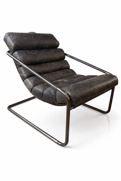 HLHF Bella Leather Sling Chair - Ebony & Whiskey Accent Chairs Furniture Store Burlington Ontario Near Me 