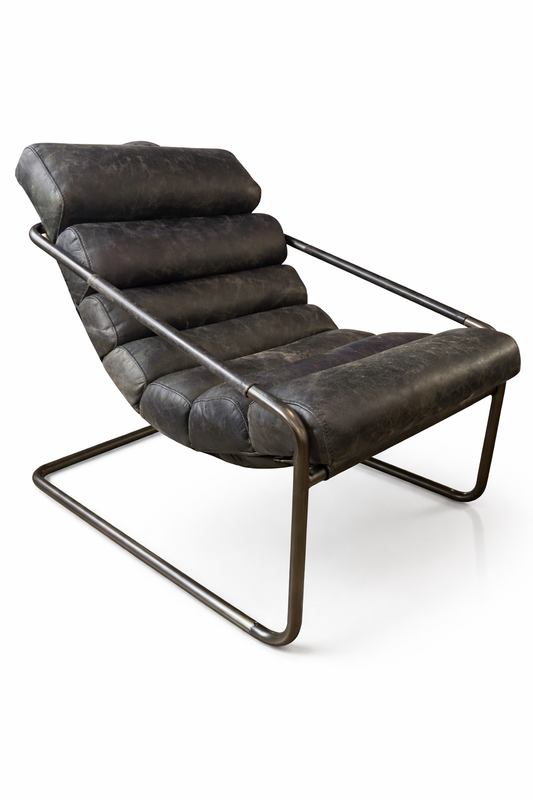 HLHF Bella Leather Sling Chair - Ebony & Whiskey Accent Chairs Furniture Store Burlington Ontario Near Me 