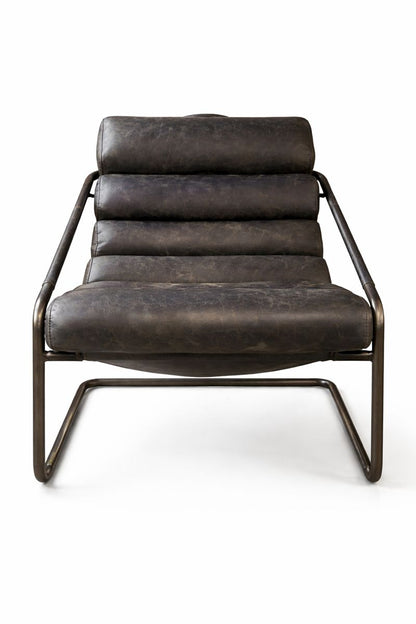 HLHF Bella Leather Sling Chair - Ebony & Whiskey Accent Chairs Furniture Store Burlington Ontario Near Me 