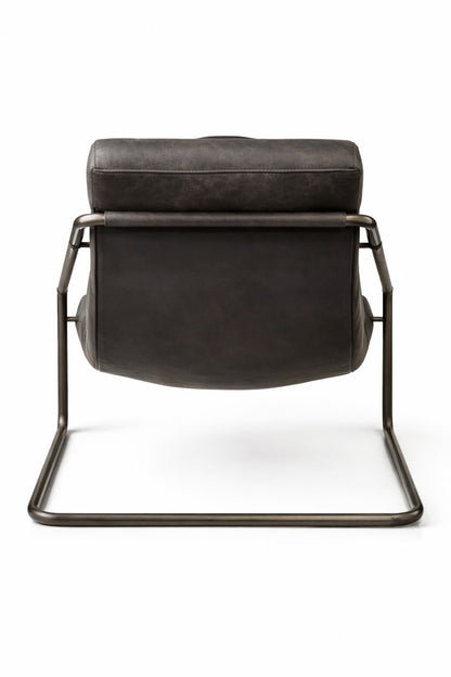 HLHF Bella Leather Sling Chair - Ebony & Whiskey Accent Chairs Furniture Store Burlington Ontario Near Me 