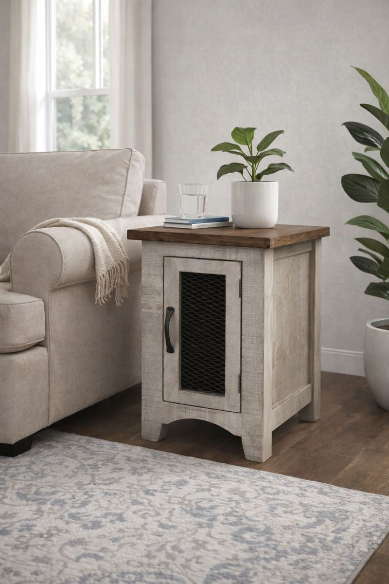 HLHF Pueblo Grey Chairside Table Living, Occasional Furniture Store Burlington Ontario Near Me 