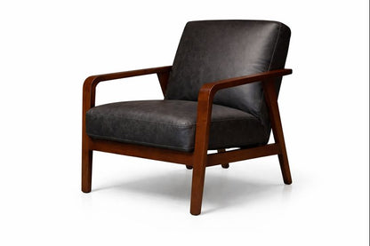 HLHF Edge Leather Accent Chair - Dark Charcoal Accent Chairs, Living Furniture Store Burlington Ontario Near Me 