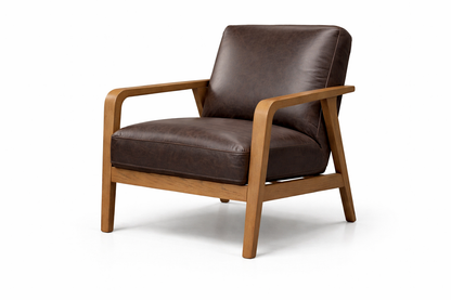 HLHF Edge Leather Accent Chair - Light Charcoal Accent Chairs, Living Furniture Store Burlington Ontario Near Me 