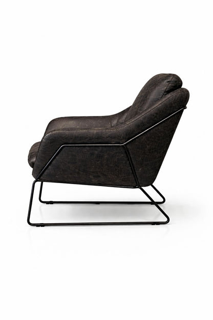 HLHF Isabella Accent Chair - Ebony Leather Accent Chairs, Living Furniture Store Burlington Ontario Near Me 