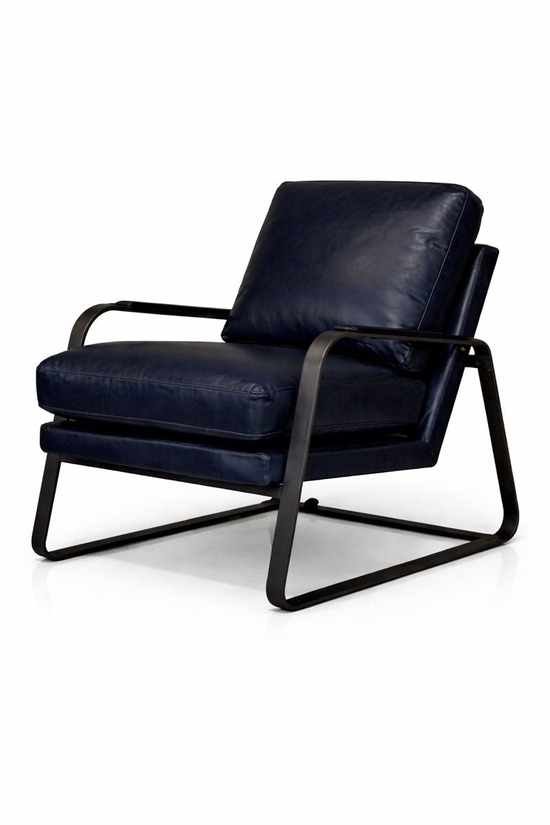 HLHF Tinny Leather Accent Chair - Navy Accent Chairs, Living Furniture Store Burlington Ontario Near Me 