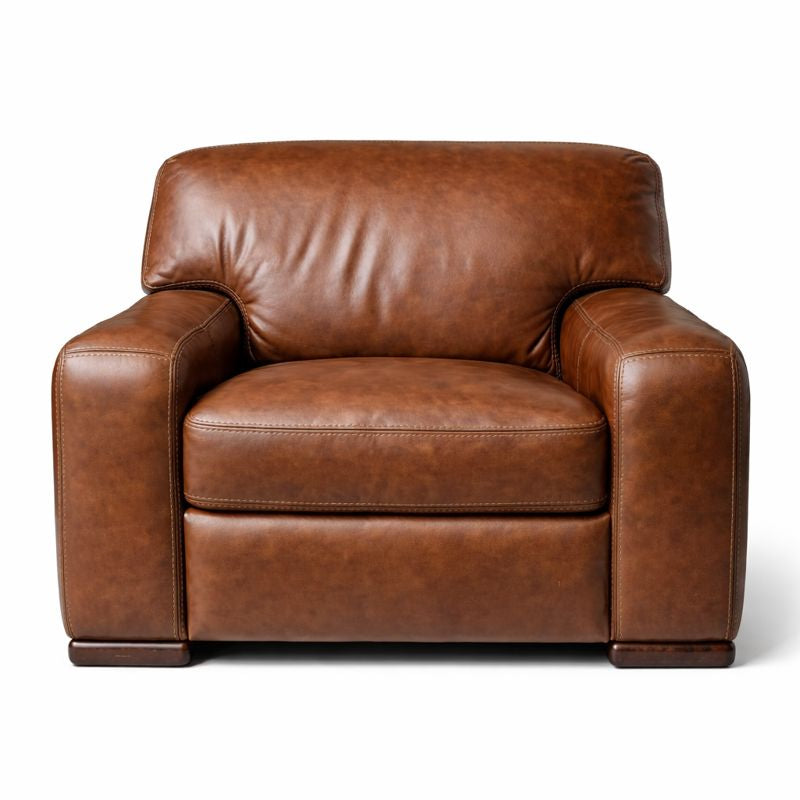 HLHF Pecan Leather Chair - Floor Model Accent Chairs, Living, Sale Furniture Store Burlington Ontario Near Me 