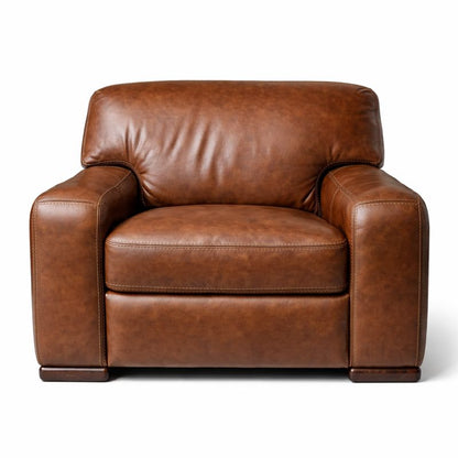 HLHF Pecan Leather Chair - Floor Model Accent Chairs, Living, Sale Furniture Store Burlington Ontario Near Me 