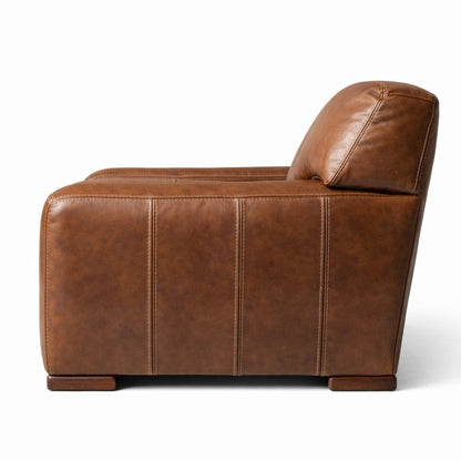 HLHF Pecan Leather Chair - Floor Model Accent Chairs, Living, Sale Furniture Store Burlington Ontario Near Me 