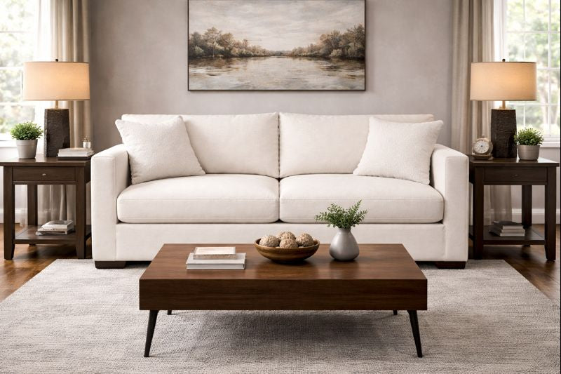 HLHF Newport Sofa - Clarkson Ivory Living, New Arrivals Furniture Store Burlington Ontario Near Me 