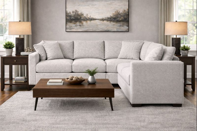 HLHF Newport Sectional - Hampstead Dove Living, New Arrivals Furniture Store Burlington Ontario Near Me 