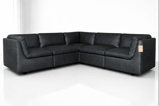 HLHF Volcano Gunpowder Leather Sectional Living Furniture Store Burlington Ontario Near Me 