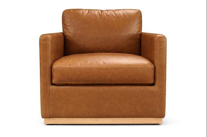 HLHF Club Swivel Accent Chair - Whiskey Tan Accent Chairs, Living Furniture Store Burlington Ontario Near Me 