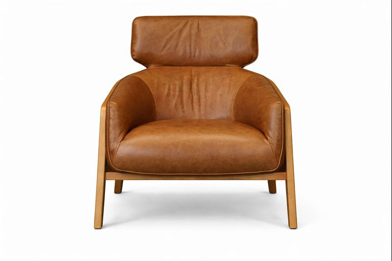 HLHF Bend Leather Accent Chair - Whiskey Accent Chairs, Living Furniture Store Burlington Ontario Near Me 