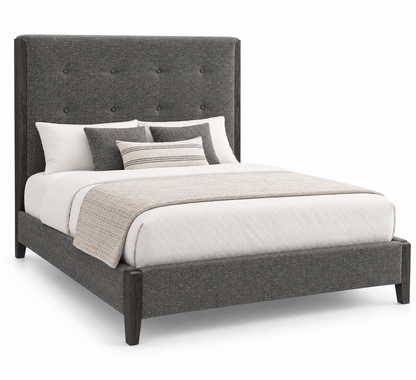 HLHF Charcoal Upholstered Queen Bed Bedroom, Sale Furniture Store Burlington Ontario Near Me 