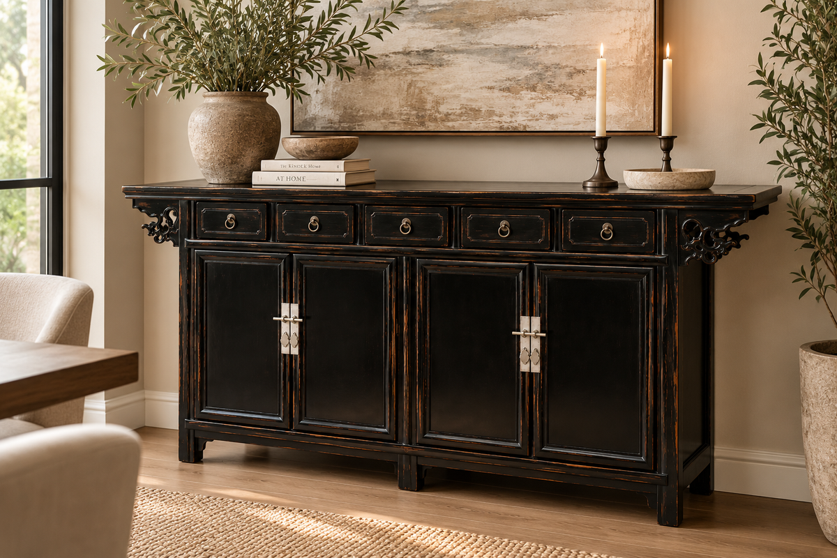 HLHF Vintage Oriental Sideboard Dining, Sale Furniture Store Burlington Ontario Near Me 
