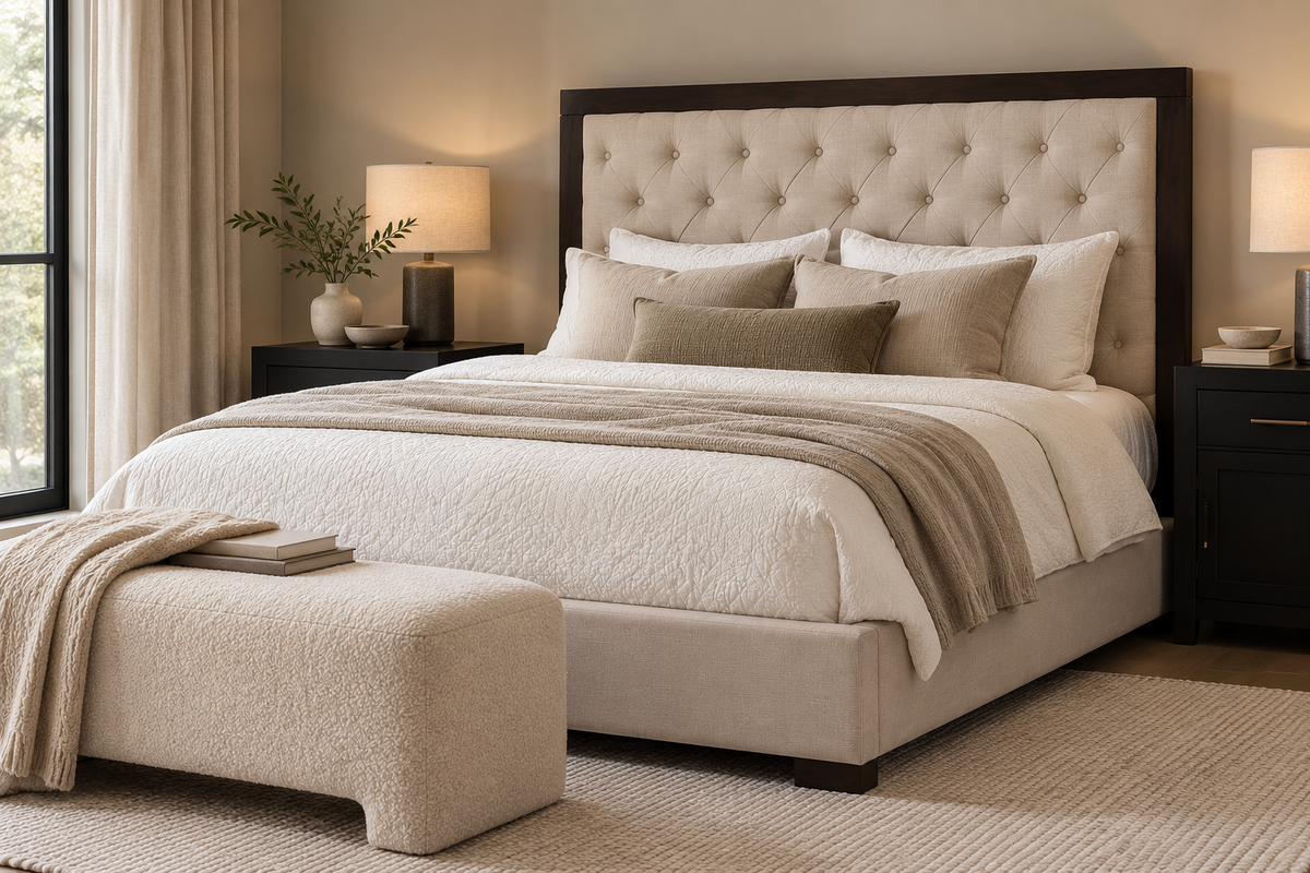HLHF Tufted Upholstered Queen Bed Bedroom, Sale Furniture Store Burlington Ontario Near Me 