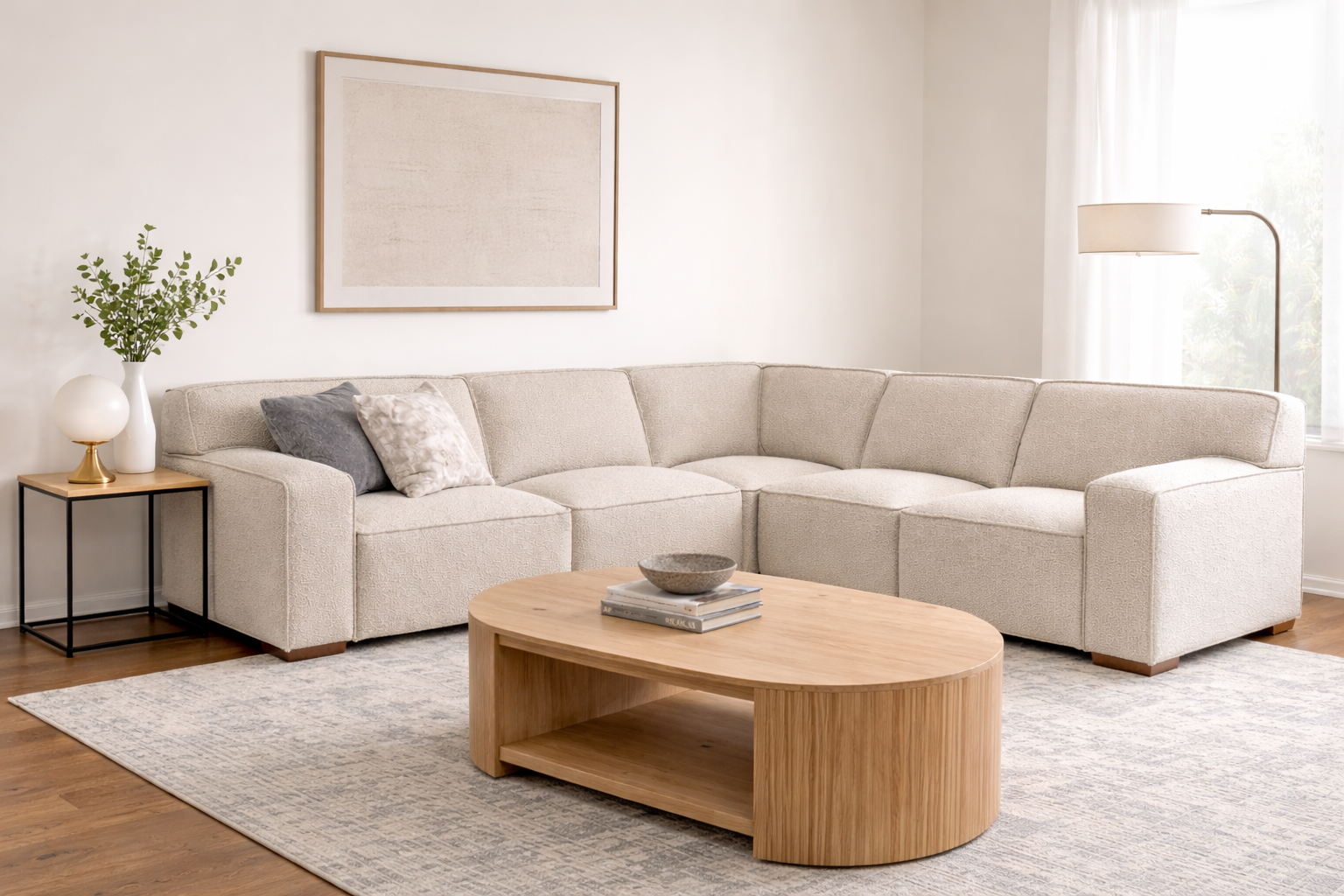 HLHF Bloke Raffia Sectional Living, New Arrivals Furniture Store Burlington Ontario Near Me 