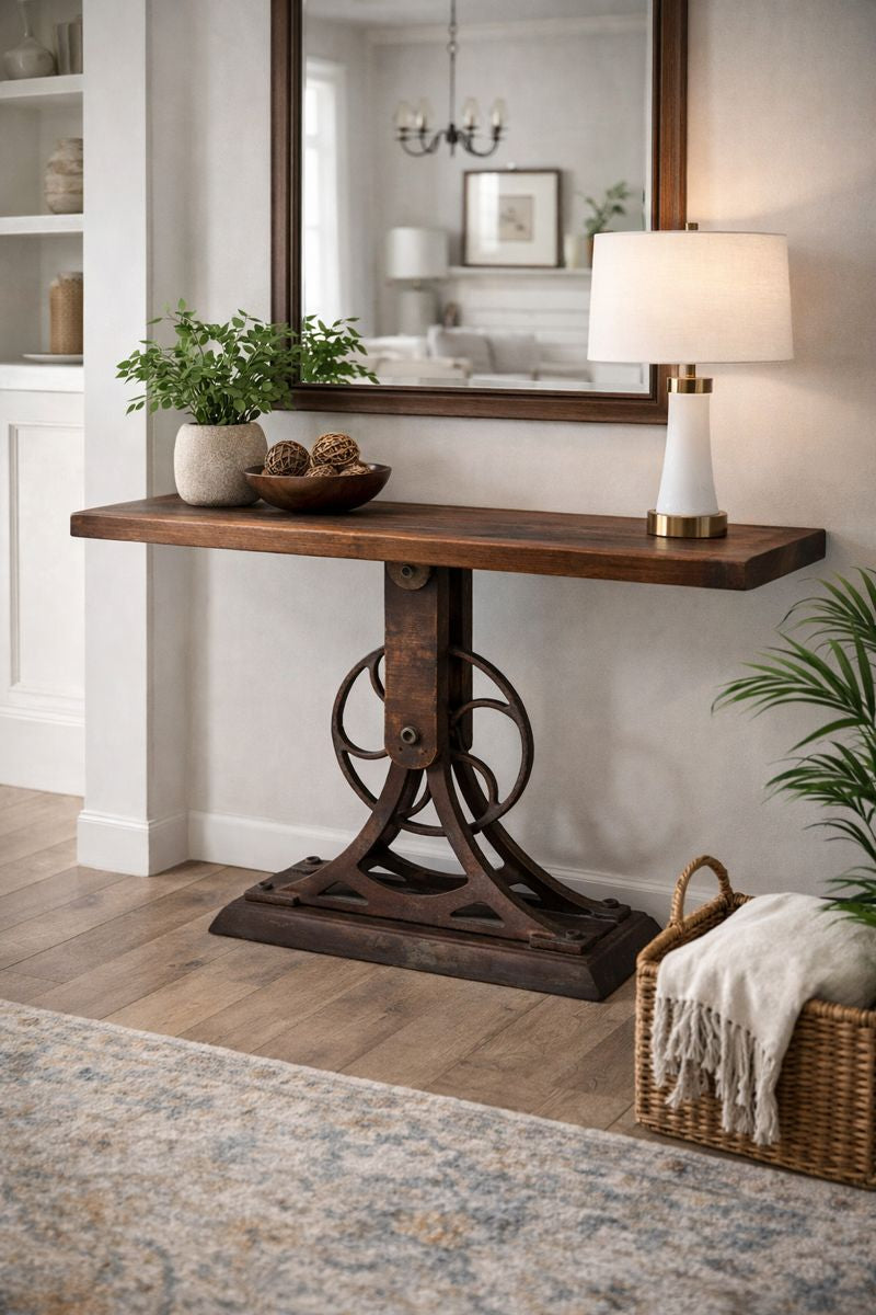 HLHF Whitley Reclaimed Wood Console Occasional Furniture Store Burlington Ontario Near Me 