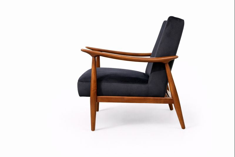 HLHF Curve Blue Velvet Accent Chair Accent Chairs Furniture Store Burlington Ontario Near Me 