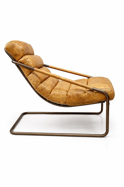 HLHF Bella Leather Sling Chair - Ebony & Whiskey Accent Chairs Furniture Store Burlington Ontario Near Me 