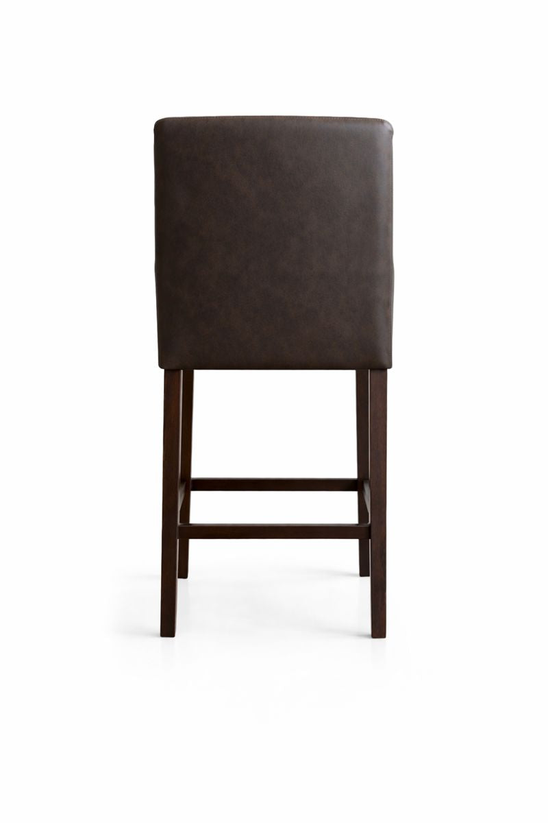 HLHF Coated Fabric Stationary Stool - Charcoal & Brown Stools & Bars Furniture Store Burlington Ontario Near Me 