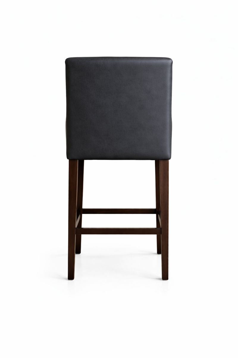 HLHF Coated Fabric Stationary Stool - Charcoal & Brown Stools & Bars Furniture Store Burlington Ontario Near Me 