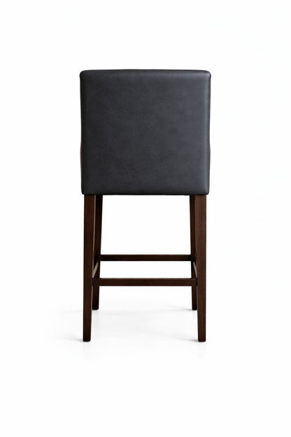 HLHF Coated Fabric Stationary Stool - Charcoal & Brown Stools & Bars Furniture Store Burlington Ontario Near Me 