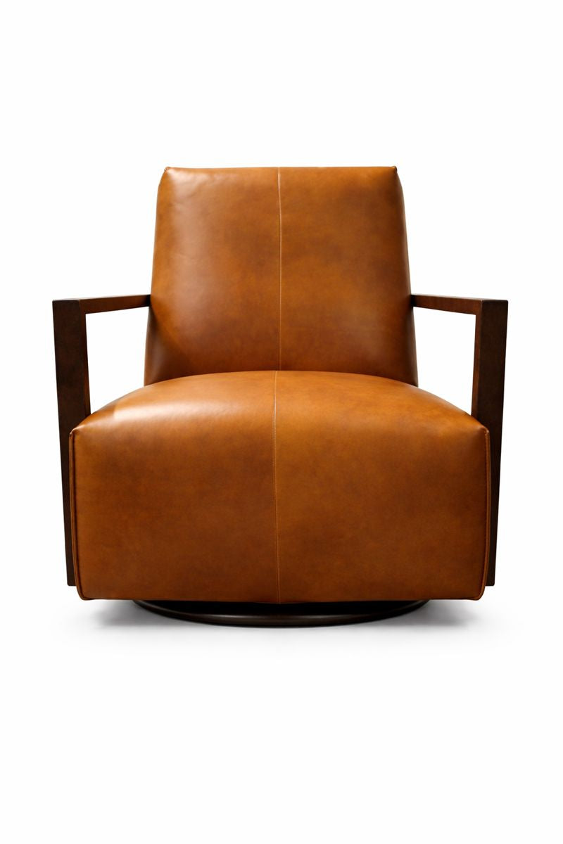 HLHF Detour Leather Glider Accent Chair - 4 Leather Options Accent Chairs Furniture Store Burlington Ontario Near Me 