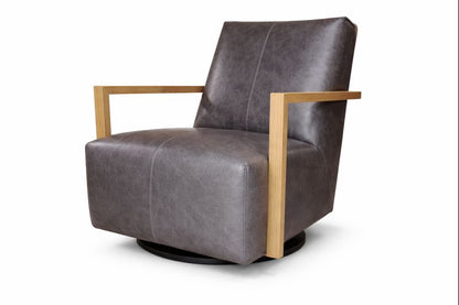 HLHF Detour Leather Glider Accent Chair - 4 Leather Options Accent Chairs Furniture Store Burlington Ontario Near Me 