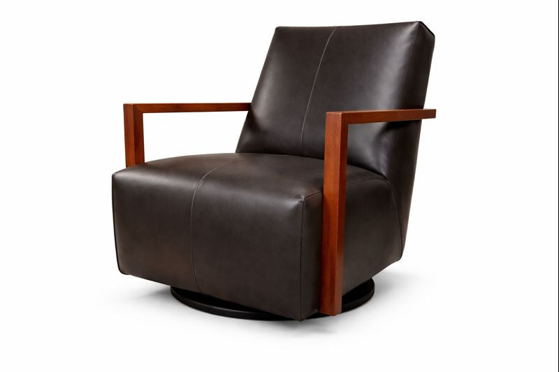 HLHF Detour Leather Glider Accent Chair - 4 Leather Options Accent Chairs Furniture Store Burlington Ontario Near Me 