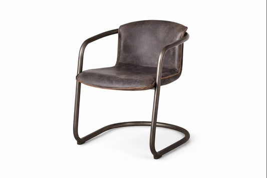 HLHF Normandy Leather Dining Chair - Ebony & Whiskey Dining Furniture Store Burlington Ontario Near Me 