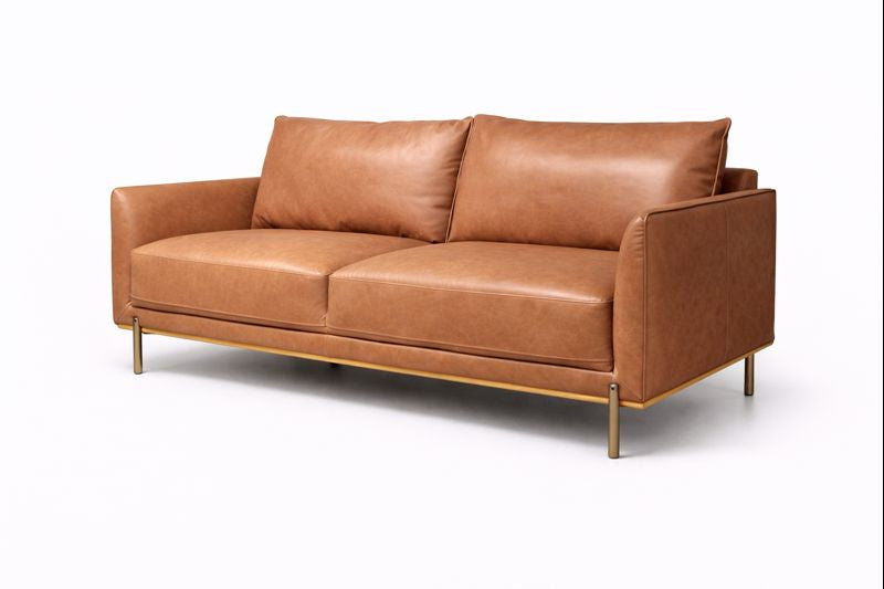 HLHF Club Leather Sofa - Whiskey Living Furniture Store Burlington Ontario Near Me 
