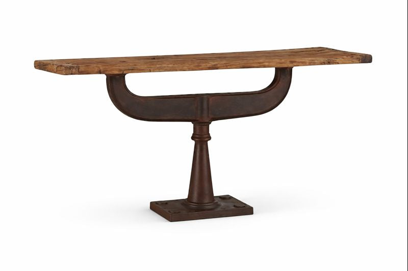 HLHF Industrial Loft Reclaimed Teak Console Living, Occasional Furniture Store Burlington Ontario Near Me 