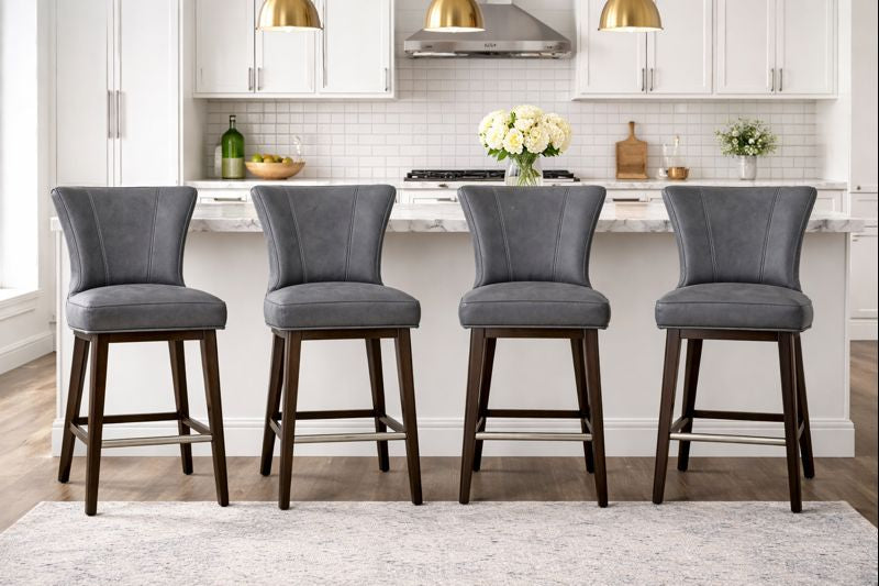 HLHF Coated Fabric Swivel Stool - Charcoal Stools & Bars Furniture Store Burlington Ontario Near Me 