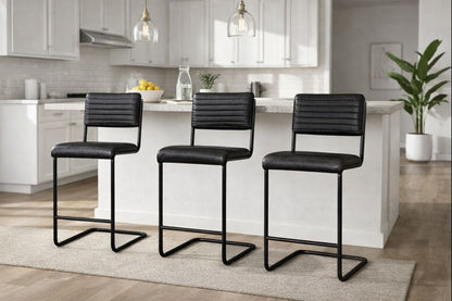 HLHF Dover Leather Stool - Ebony Stools & Bars Furniture Store Burlington Ontario Near Me 