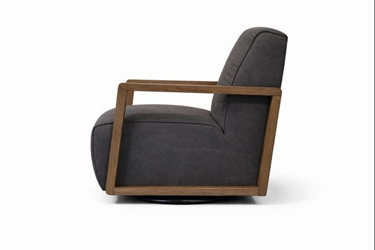 HLHF Turner Canvas Swivel Chair - Grey Accent Chairs, Living Furniture Store Burlington Ontario Near Me 
